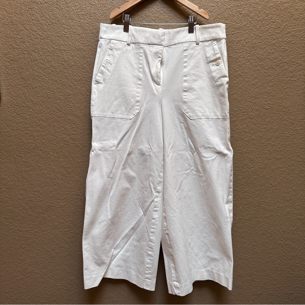 J. Crew White Wide-Leg Pants